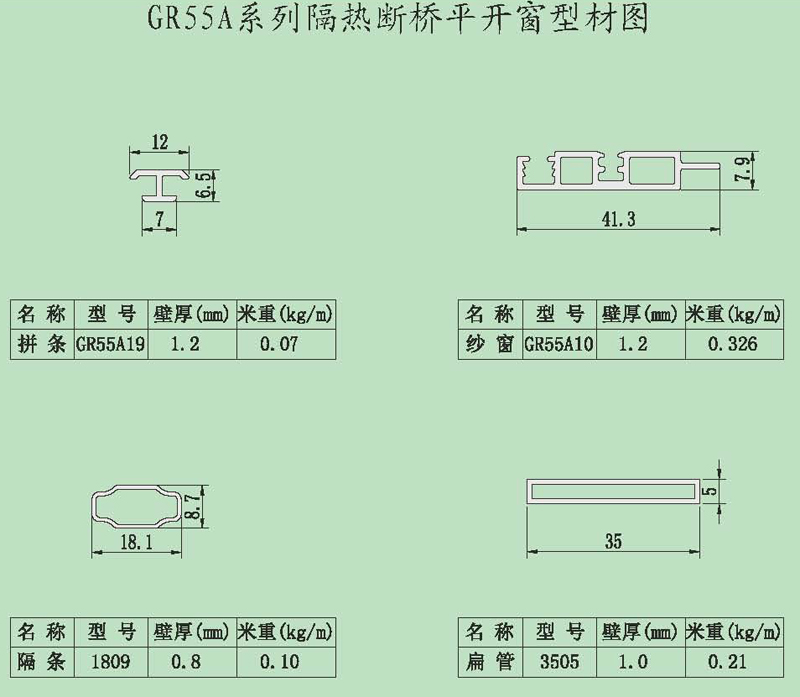 GR55A系列隔热断桥平开窗
